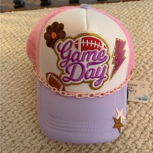 Game Day Cap with Pink and Purple Accents